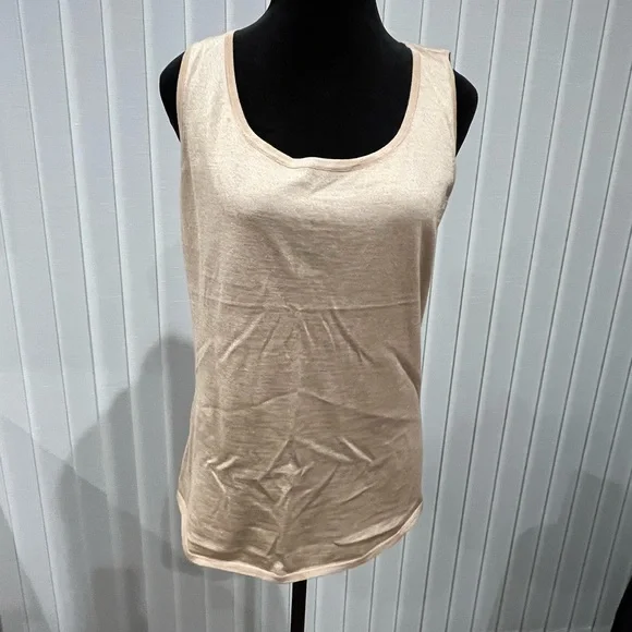 St John Tan Wool Rayon Tank - Picture 2 of 6